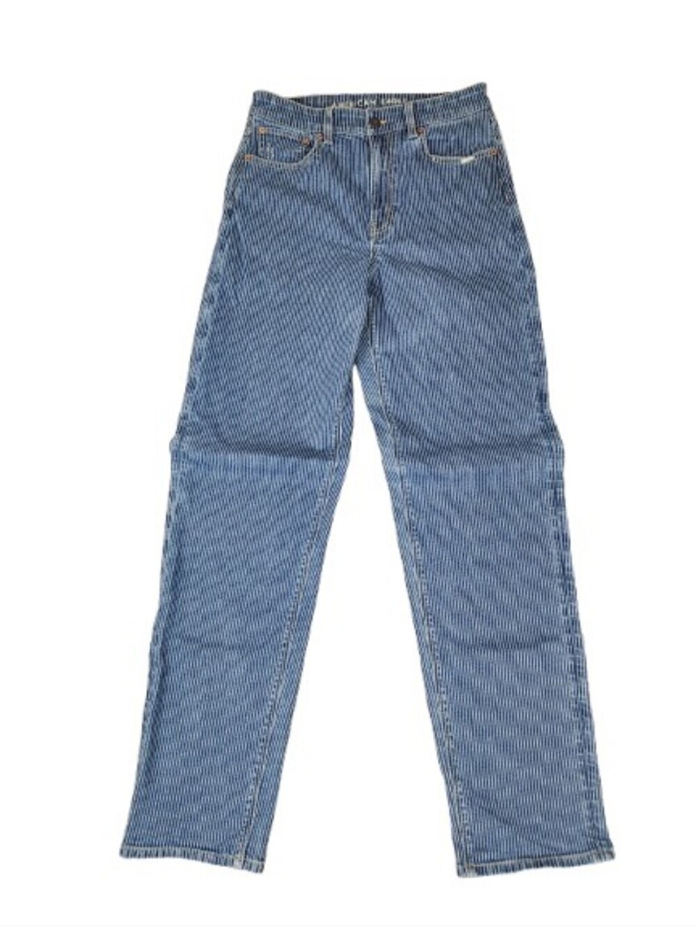 American Eagle Super High Rise Baggy Straight Pin Stripe Jeans Y2k